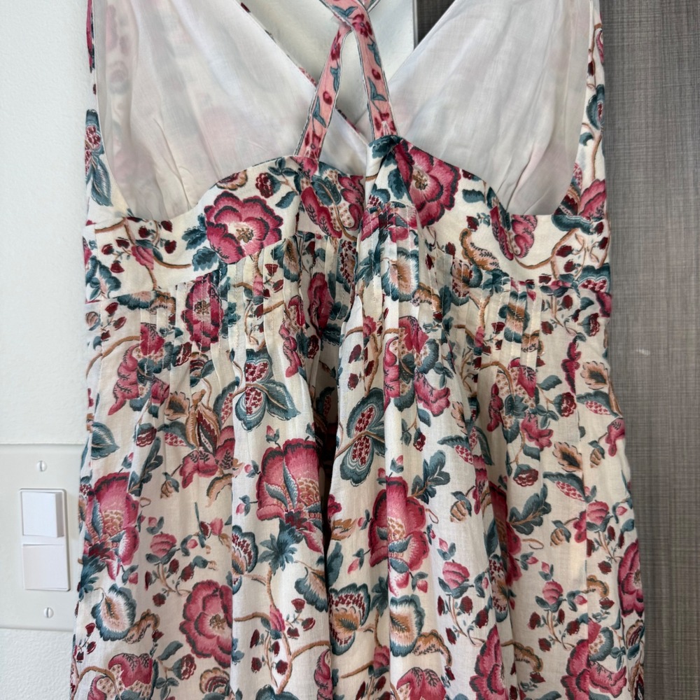 Louise Misha Ecru Cream Indian Floral Arya Maxi Dress Size 38 Medium - Picture 11 of 14